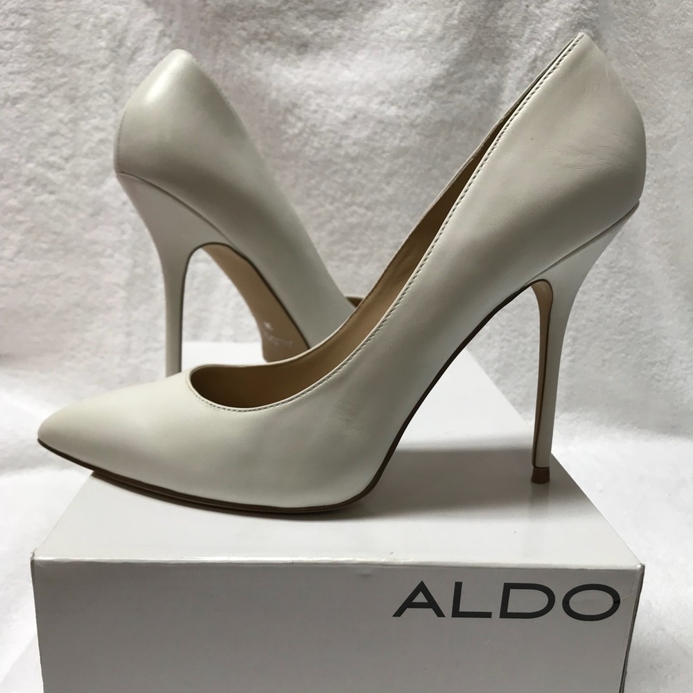White Leather Heels